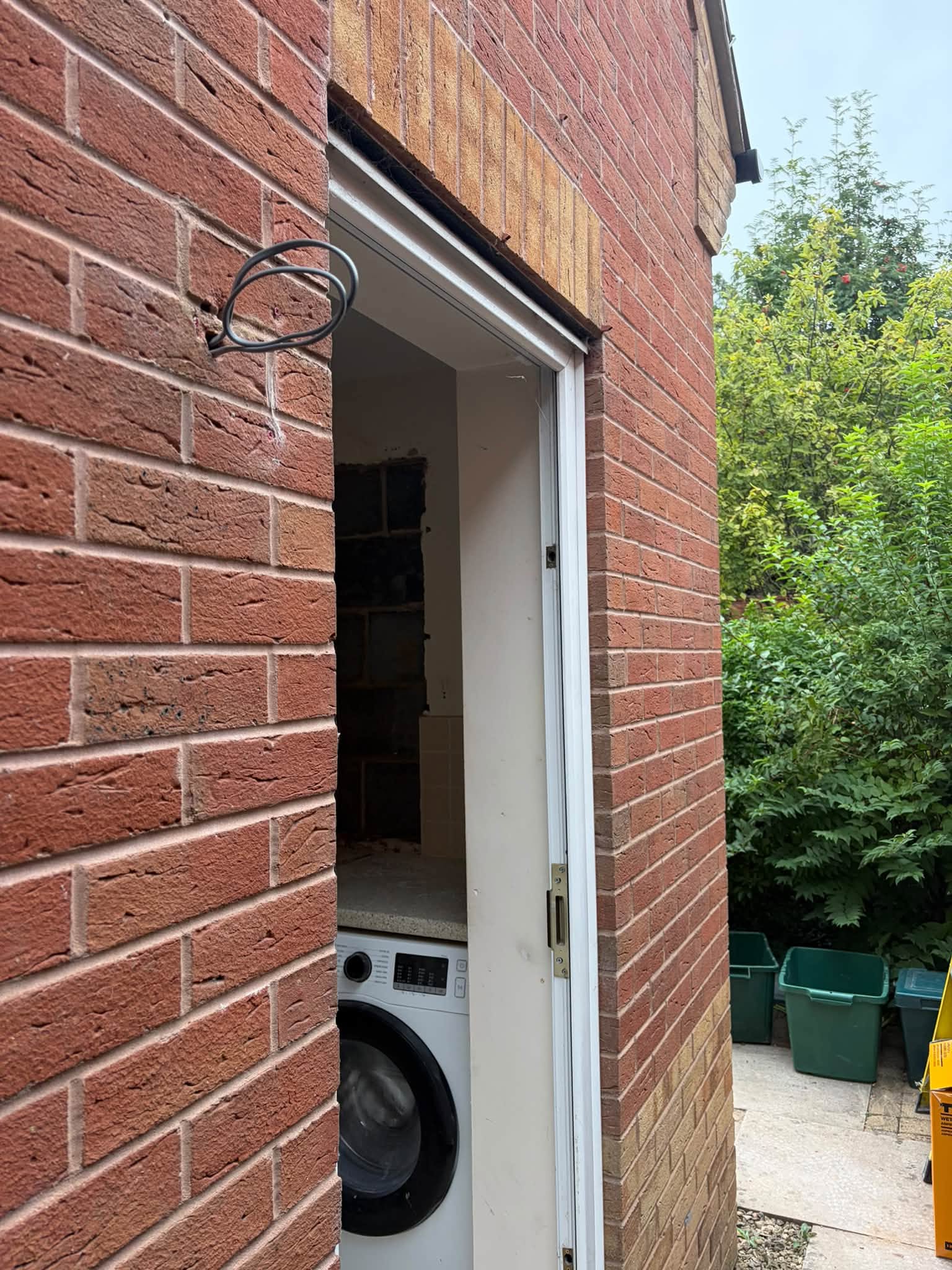 Cable left ready for an outdoor light in Bristol