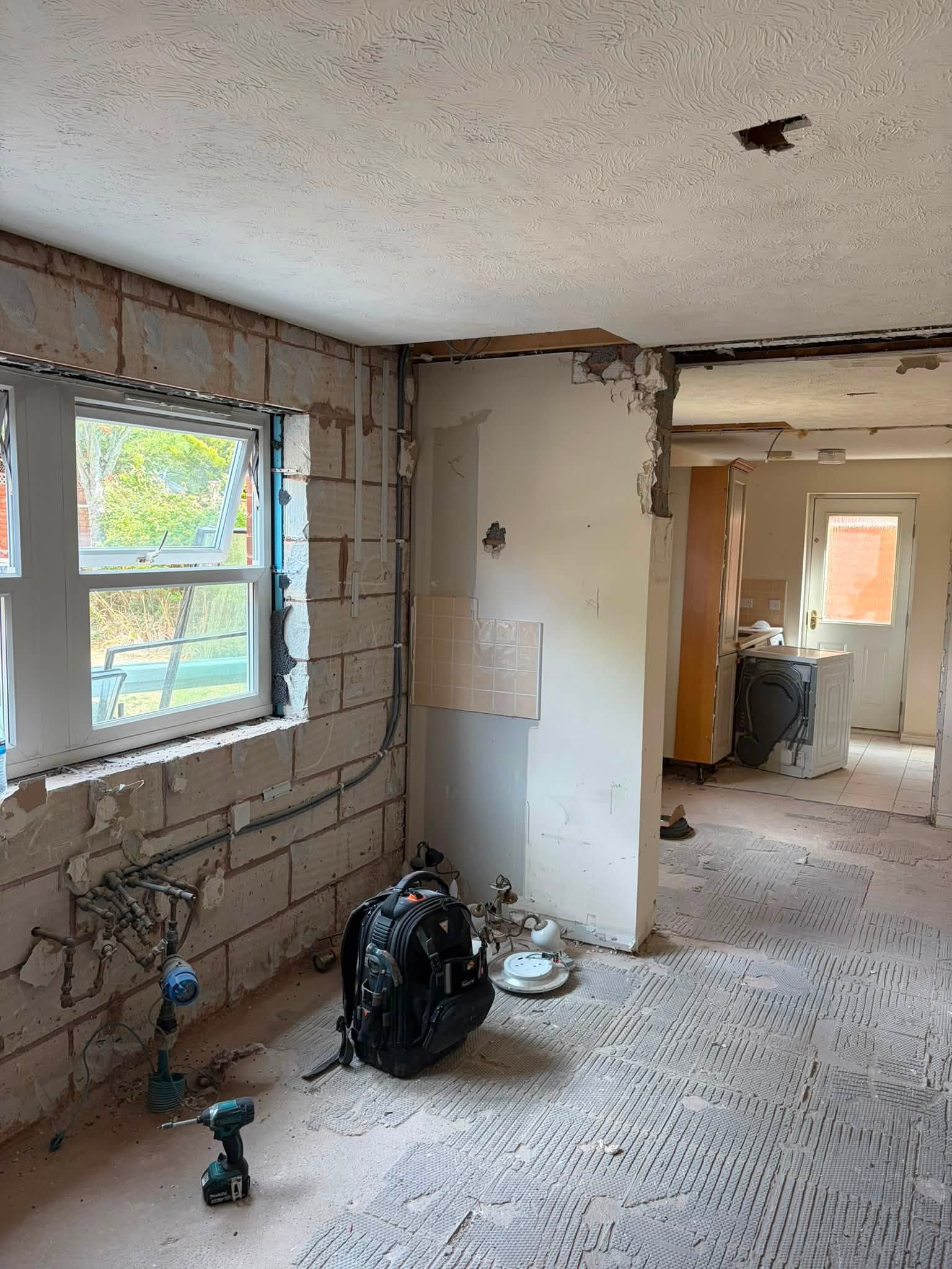 Kitchen strip-out in Bristol with circuits made safe